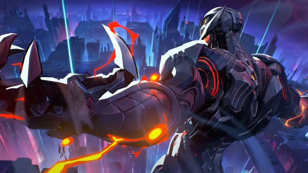 Please create the feature image for this game, " Marvel Rivals Ultron " for a standard featured image, a size of 1200 x 628 pixels is generally recommended, especially for WordPress and other blog platforms. marvel rivals ultron